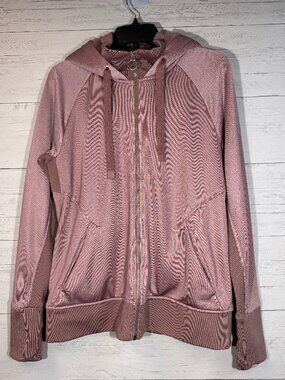 Athleta Triumph Luxe Shine Hoodie Jacket in Dogwood Pink